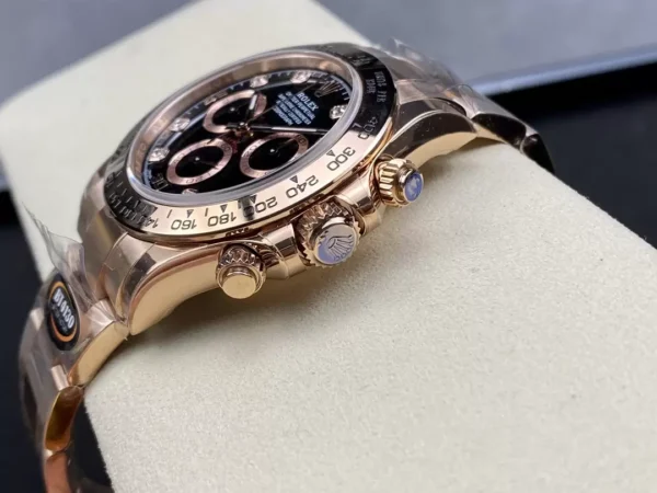 ĐỒNG HỒ NAM ROLEX DAYTONA REPLICA 1:1 MẶT SỐ ĐEN CỌC SỐ ĐÍNH ĐÁ 40MM