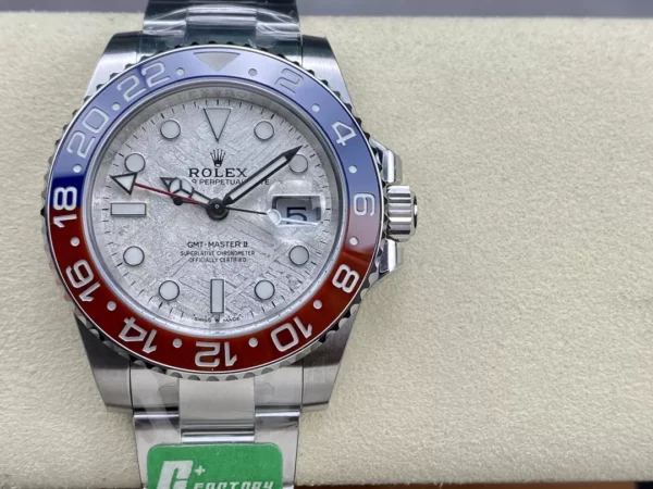 ĐỒNG HỒ NAM ROLEX GMT-MASTER II REPLICA MẶT SỐ THIÊN THẠCH TRẮNG 40MM