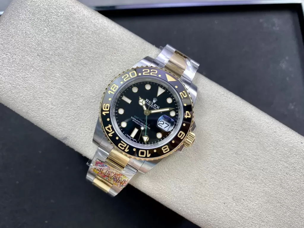 ĐỒNG HỒ NAM ROLEX GMT-MASTER II REPLICA 1:1 BEZEL GỐM HAI MÀU 40MM