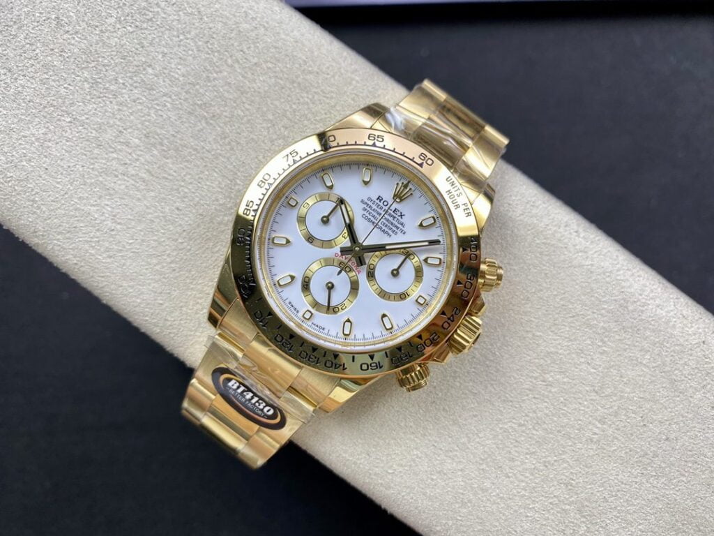 ĐỒNG HỒ NAM ROLEX DAYTONA REPLICA CAO CẤP MẶT SỐ TRẮNG PHỦ DẠ QUANG 40MM