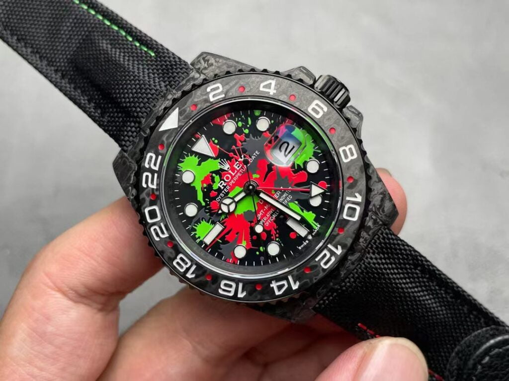 ĐỒNG HỒ NAM ROLEX GMT-MASTER II REP 1:1 MẶT SỐ THIẾT KẾ VẨY SƠN 40MM