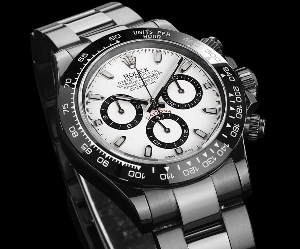 ĐỒNG HỒ NAM ROLEX DAYTONA REPLICA CAO CẤP MẶT SỐ TRẮNG 6 KIM 40MM