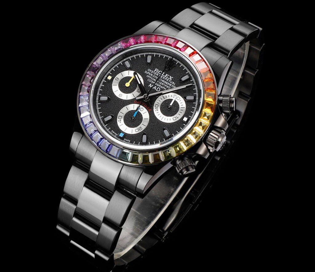 ĐỒNG HỒ NAM ROLEX DAYTONA REP 1:1 6 KIM BEZEL ĐÍNH ĐÁ CAO CẤP 40MM