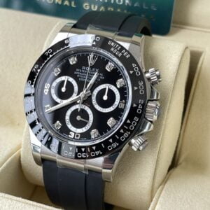 ĐỒNG HỒ NAM ROLEX DAYTONA REPLICA MẶT SỐ ĐEN DÂY CAO SU KHỎE KHOẮN 40MM