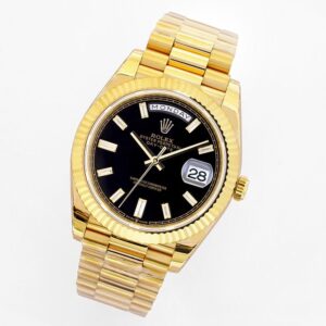 ĐỒNG HỒ NAM ROLEX DAT-DATE REP CAO CẤP MẶT SỐ ĐEN THANH LỊCH 40MM