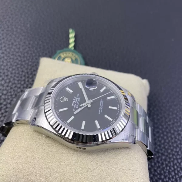 ĐỒNG HỒ NAM ROLEX DATEUST REPLICA CAO CẤP MẶT SỐ ĐEN 3 KIM DẠ QUANG 41MM