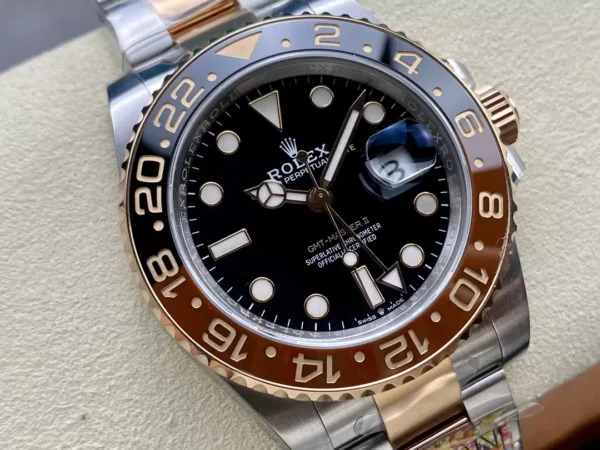 ĐỒNG HỒ NAM ROLEX GMT-MASTER II REPLICA CAO CẤP KHÓA HỘP IN LOGO 40MM