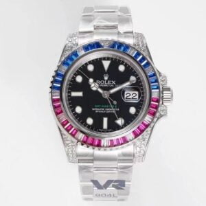 ĐỒNG HỒ NAM ROLEX GMT-MASTER ll REPLICA 1:1 CỌC SỐ DẠ QUANG CAO CẤP 40MM