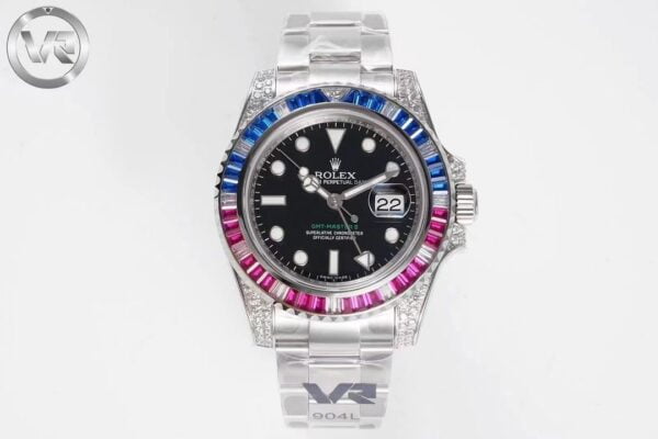 ĐỒNG HỒ NAM ROLEX GMT-MASTER ll REPLICA 1:1 CỌC SỐ DẠ QUANG CAO CẤP 40MM