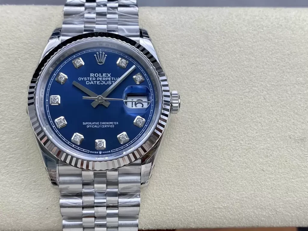 ĐỒNG HỒ NAM ROLEX DATEJUST REPLICA 1:1 MẶT SỐ XANH TRẺ TRUNG 36MM