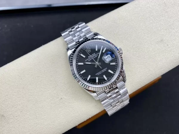 ĐỒNG HỒ NAM ROLEX DATEJUST REPLICA 1:1 MẶT SỐ ĐEN ĐƠN GIẢN LỊCH SỰ 36MM