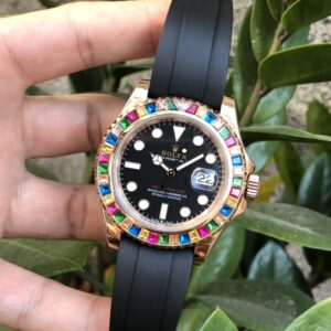 ĐỒNG HỒ CƠ NAM MÀU ROSE GOLD ROLEX YACHT-MASTER REPLICA 1:1 CAO CẤP 40MM