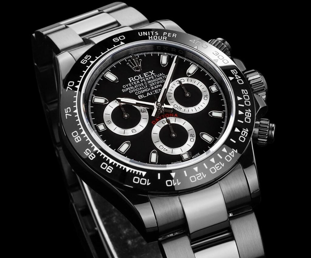 ĐỒNG HỒ NAM ROLEX DAYTONA REPLICA CAO CẤP MẶT SỐ ĐEN LỊCH SỰ 40MM