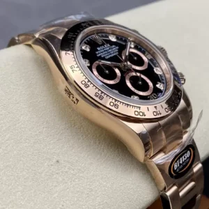 ĐỒNG HỒ NAM ROLEX DAYTONA REPLICA 1:1 MẶT SỐ ĐEN CỌC SỐ ĐÍNH ĐÁ 40MM