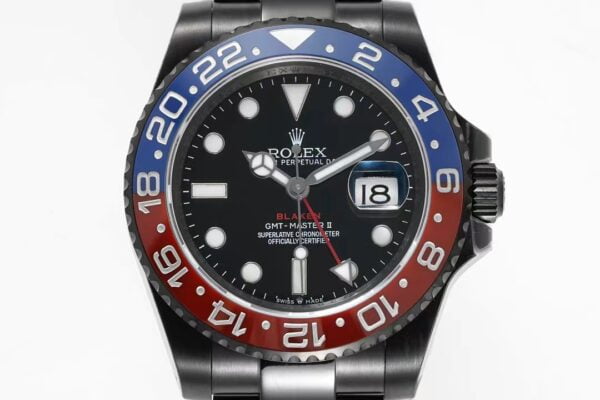 ĐỒNG HỒ NAM ROLEX BLAKEN GMT-MASTER ll REPLIA 1:1 BEZEL ĐỎ XANH 40MM