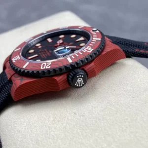 ĐỒNG HỒ NAM ROLEX SUBMARINER REPLICA 1:1 CỌC SỐ ĐỎ PHỦ DẠ QUANG 40MM