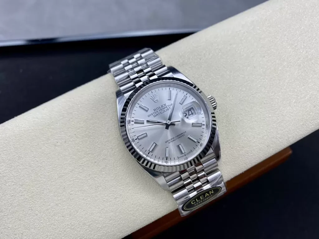 ĐỒNG HỒ NAM ROLEX DATEJUST CLEAN REPLICA MẶT SỐ XÁM CHẢY TIA 36MM