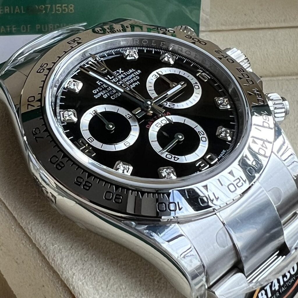 ĐỒNG HỒ NAM ROLEX DAYTONA REP CAO CẤP 6 KIM CỌC SỐ ĐÍNH ĐÁ LẤP LÁNH 40MM