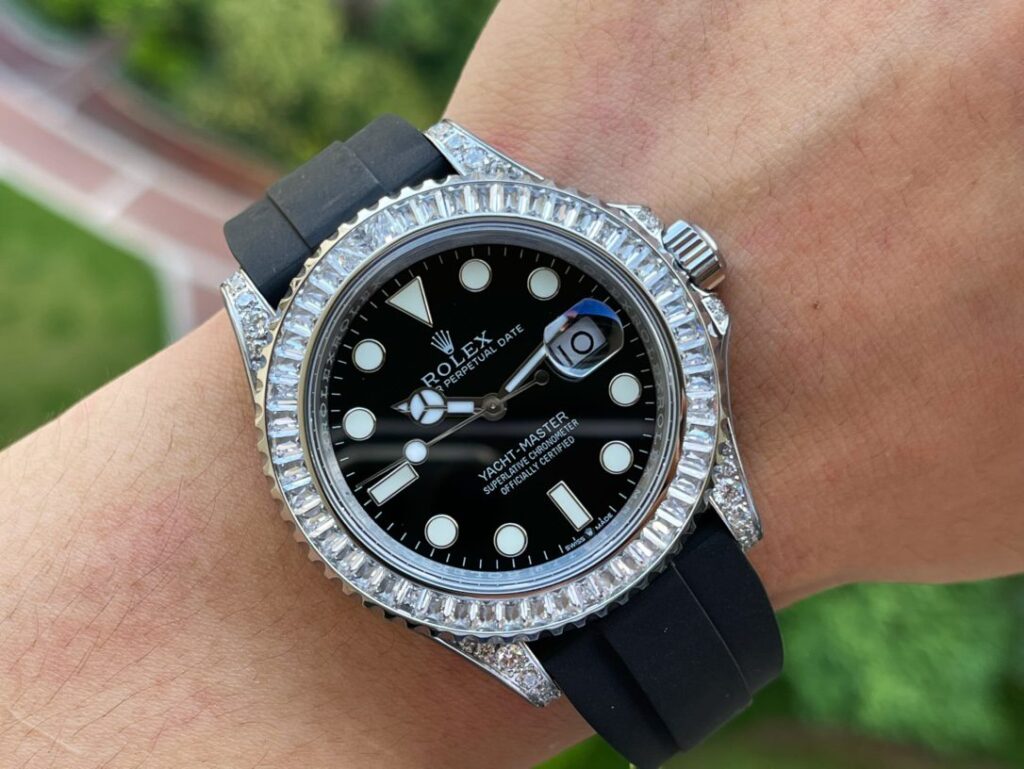 ĐỒNG HỒ NAM ROLEX YACHT-MASTER REPLICA CAO CẤP NIỀNG ĐÍNH ĐÁ 42MM