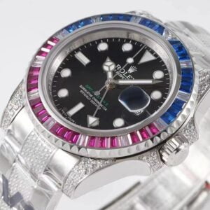 ĐỒNG HỒ NAM ROLEX GMT-MASTER ll REP CAO CẤP NIỀNG ĐÍNH ĐÁ SANH CHẢNH 40MM