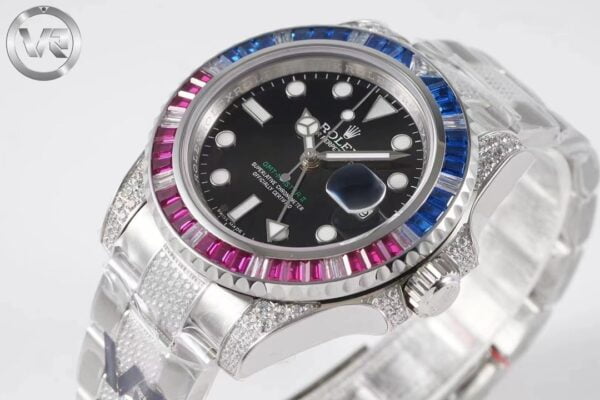 ĐỒNG HỒ NAM ROLEX GMT-MASTER ll REP CAO CẤP NIỀNG ĐÍNH ĐÁ SANH CHẢNH 40MM