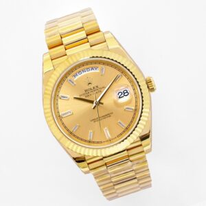 ĐỒNG HỒ NAM ROLEX DAT-DATE REPLICA 1:1 FULL VÀNG CỌC SỐ ĐÍNH ĐÁ 40MM