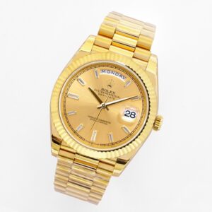 ĐỒNG HỒ NAM ROLEX DAT-DATE REPLICA 1:1 FULL VÀNG CỌC SỐ ĐÍNH ĐÁ 40MM