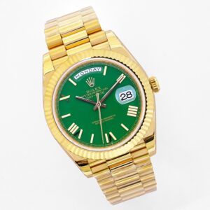 ĐỒNG HỒ NAM ROLEX DAT-DATE REPLICA CAO CẤP MẶT SỐ XANH CỌC SỐ LA MÃ 40MM