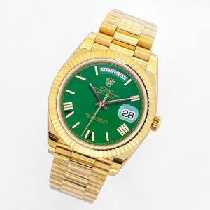 ĐỒNG HỒ NAM ROLEX DAT-DATE REPLICA CAO CẤP MẶT SỐ XANH CỌC SỐ LA MÃ 40MM