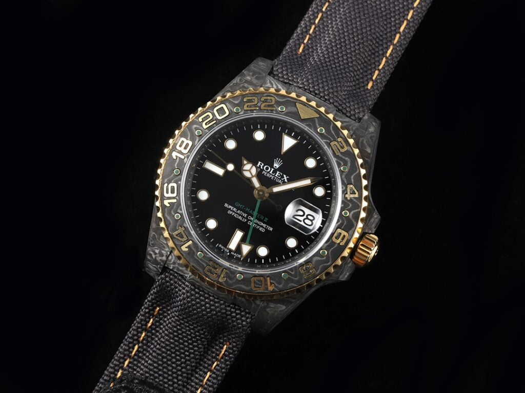 ĐỒNG HỒ NAM ROLEX GMT-MASTER II REP CAO CẤP BEZEL THIẾT KẾ HỌA TIẾT 40MM