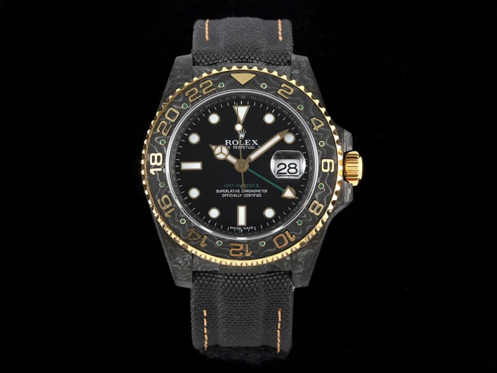 ĐỒNG HỒ NAM ROLEX GMT-MASTER II REP CAO CẤP BEZEL THIẾT KẾ HỌA TIẾT 40MM