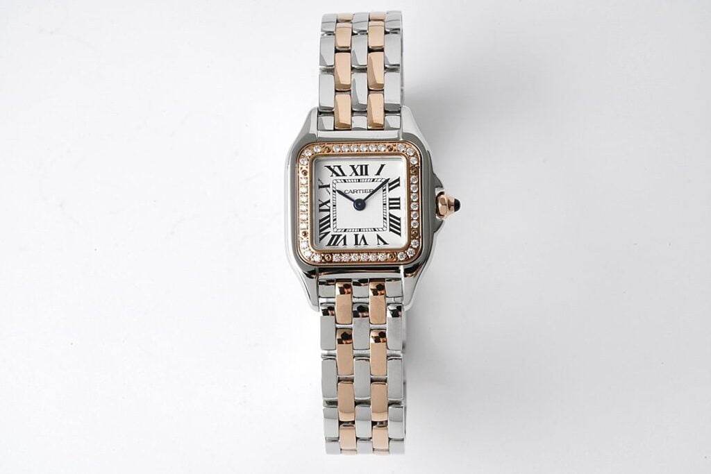 ĐỒNG HỒ NỮ CARTIER PANTHÈRE W3PN0006 FAKE 1:1 NHÀ MÁY BV VÀNG HỒNG 22X30MM