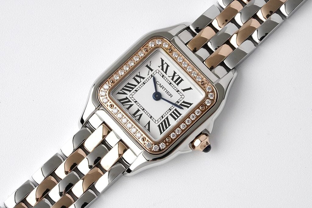 ĐỒNG HỒ NỮ CARTIER PANTHÈRE W3PN0006 FAKE 1:1 NHÀ MÁY BV VÀNG HỒNG 22X30MM