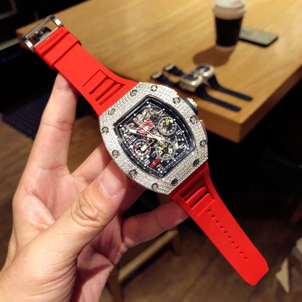 ĐỒNG HỒ NAM RICHARD MILLE RM011 REPLICA CAO CẤP NHÀ MÁY Z DÂY ĐEO ĐỎ 44MM
