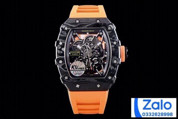 ĐỒNG HỒ NAM RICHARD MILLE RM35-02 REPLICA NHÀ MÁY KV MÀU CAM 44MM