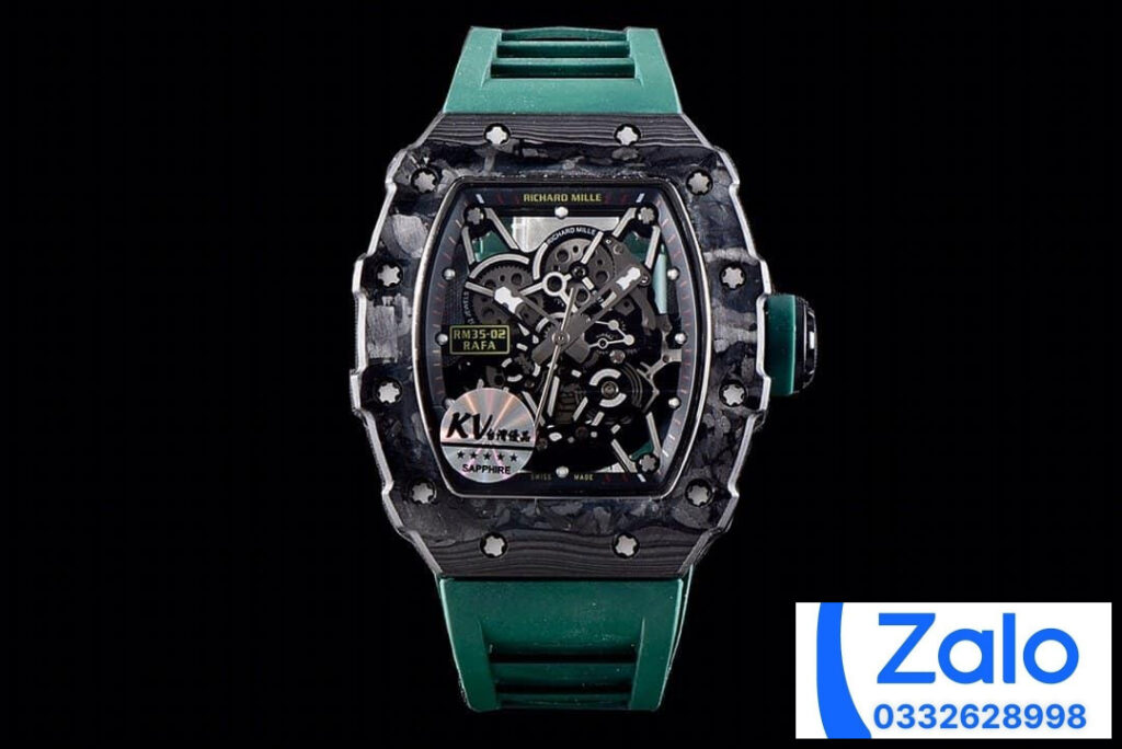ĐỒNG HỒ NAM RICHARD MILLE RM35-02 REPLICA 11 NHÀ MÁY KV MÀU XANH 44MM