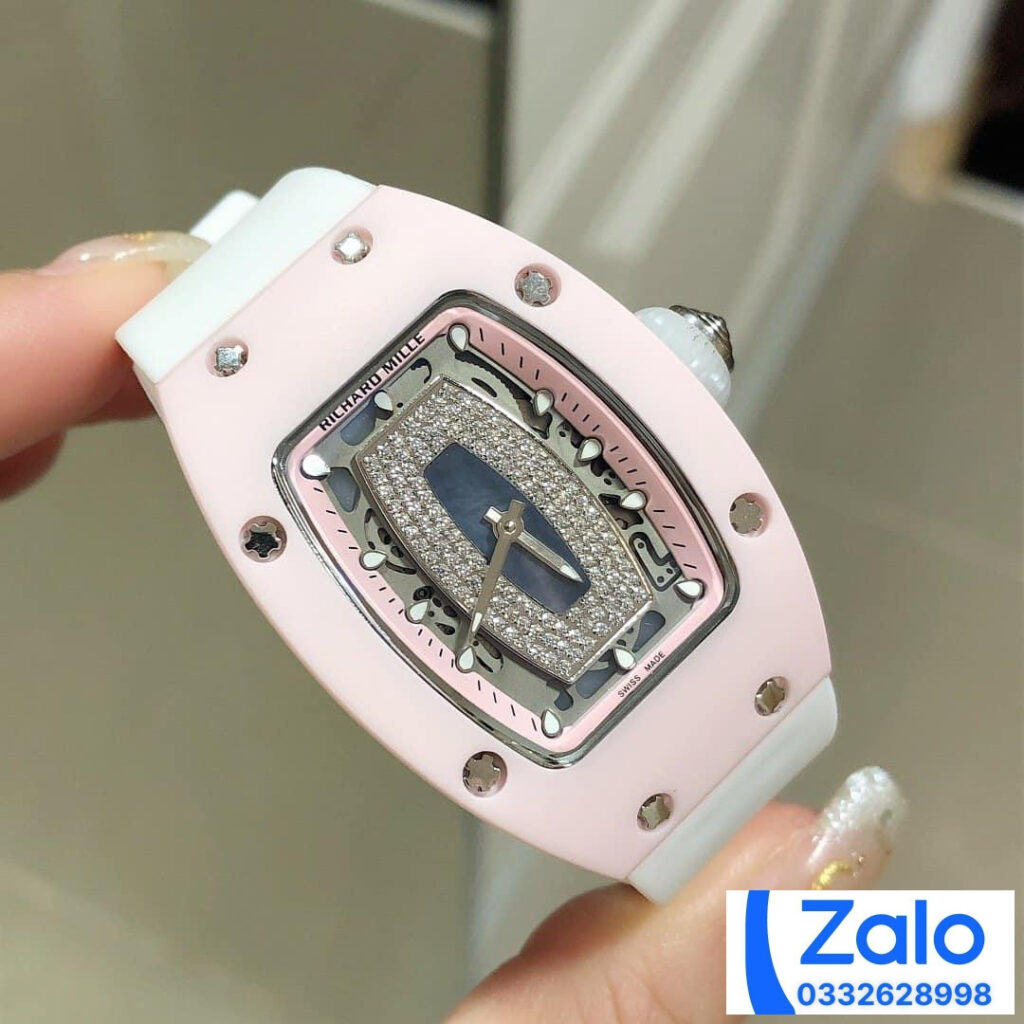 ĐỒNG HỒ NỮ RICHARD MILLE RM007-01 FAKE 11 MẶT XÀ CỪ VỎ HỒNG 36MM