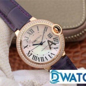 ĐỒNG HỒ NỮ CARTIER BALLON BLEU DE CARTIER FAKE CAO CẤP NHÀ MÁY V6 DÂY DA 36MM