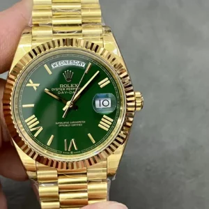 ĐỒNG HỒ NAM ROLEX DAY-DATE 228238 REPLICA 1:1 NHÀ MÁY GS MẶT SỐ XANH 40MM