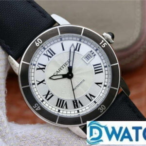 ĐỒNG HỒ NAM CARTIER 3 KIM MẶT SỐ TRẮNG FAKE CAO CẤP NHÀ MÁY GP 40MM