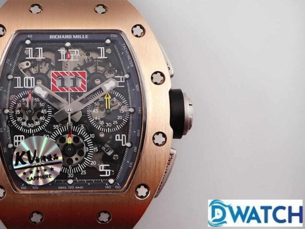 ĐỒNG HỒ NAM RICHARD MILLE RM011 REPLICA NHÀ MÁY KV VỎ VÀNG HỒNG 40MM