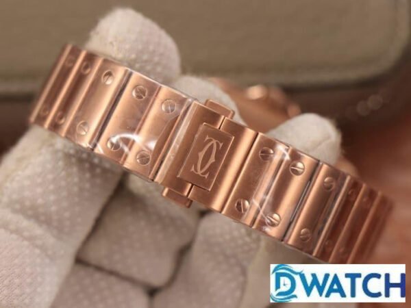 ĐỒNG HỒ NỮ CARTIER SANTOS WGSA0008 REPLICA CAO CẤP NHÀ MÁY BV MẠ VÀNG HỒNG 35MM
