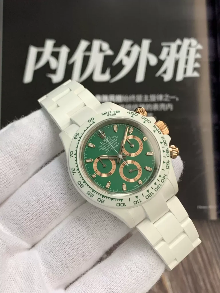 ĐỒNG HỒ NAM ROLEX DAYTONA REPLICA 1:1 NHÀ MÁY AET VỎ GỐM TRẮNG 40MM