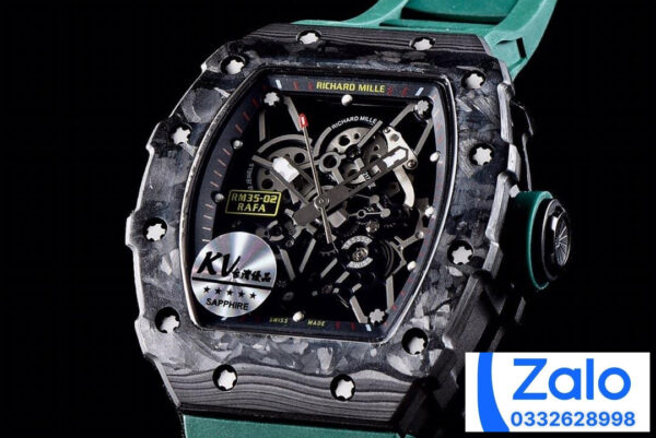 ĐỒNG HỒ NAM RICHARD MILLE RM35-02 REPLICA 11 NHÀ MÁY KV MÀU XANH 44MM