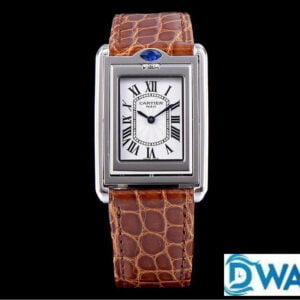 ĐỒNG HỒ NAM CARTIER TANK BASCULANTE FAKE CAO CẤP NHÀ MÁY AW DÂY DA 31MM