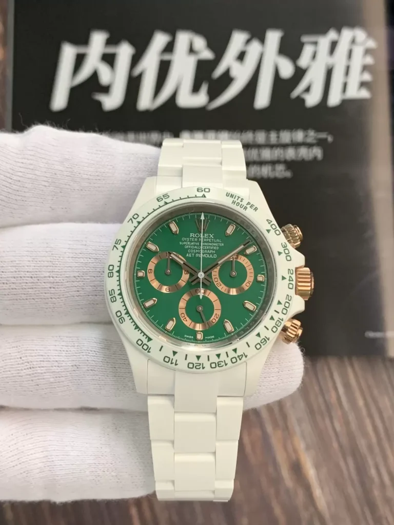 ĐỒNG HỒ NAM ROLEX DAYTONA REPLICA 1:1 NHÀ MÁY AET VỎ GỐM TRẮNG 40MM