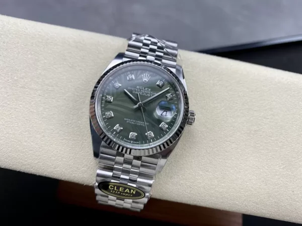 ĐỒNG HỒ NAM ROLEX DATEJUST CLEAN REPLICA 1:1 CỌC SỐ ĐÍNH ĐÁ NỔI BẬT 36MM