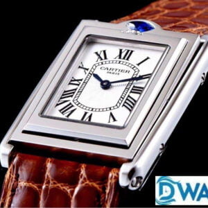 ĐỒNG HỒ NAM CARTIER TANK BASCULANTE FAKE CAO CẤP NHÀ MÁY AW DÂY DA 31MM