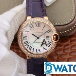 ĐỒNG HỒ NỮ CARTIER BALLON BLEU DE CARTIER FAKE CAO CẤP NHÀ MÁY V6 DÂY DA 36MM