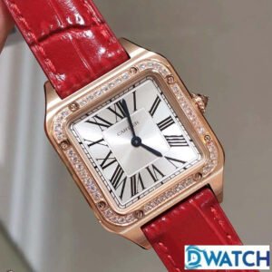 ĐỒNG HỒ ĐÔI CARTIER SANTOS SUPER FAKE NHÀ MÁY F1 DÂY ĐA ĐÍNH ĐÁ 27.5-43.5MM